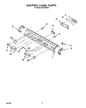 CONTROL PANEL Diagram and Parts List for SGS395XX0  Roper Range