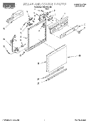 FRAME AND CONSOLE Diagram and Parts List for RUD4500DB2  Roper Dishwasher