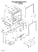 TUB AND FRAME PARTS Diagram and Parts List for KUDS02FSPA4  KitchenAid Dishwasher