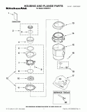 HOUSING AND FLANGE PARTS Diagram and Parts List for KCDI075V1  KitchenAid Food Waste Disposer