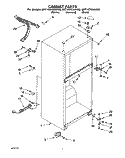 CABINET Diagram and Parts List for 8ET14ZKXAG00  Whirlpool Refrigerator