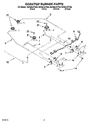 COOKTOP BURNER PARTS, OPTIONAL PARTS Diagram and Parts List for GW395LEPQ00  Whirlpool Range