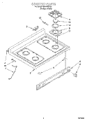COOKTOP Diagram and Parts List for SF367PEYQ9  Whirlpool Range