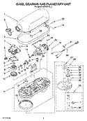 CASE, GEARING AND PLANETARY UNIT Diagram and Parts List for 4KN15C1XOB1  KitchenAid Mixer