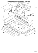 BURNER BOX AND MANIFOLD PARTS Diagram and Parts List for KDRP467KSS05  KitchenAid Range