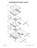 REFRIGERATOR SHELF PARTS Diagram and Parts List for WRL767SIAM00  Whirlpool Refrigerator