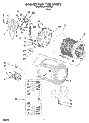 BASKET AND TUB PARTS Diagram and Parts List for LHW0050PQ1  Whirlpool Washer