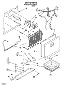 UNIT PARTS, OPTIONAL PARTS (NOT INCLUDED) Diagram and Parts List for EV201NXMQ01  Whirlpool Freezer
