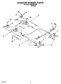 COOKTOP BURNER PARTS Diagram and Parts List for KGSC308LSS0  KitchenAid Range
