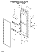 REFRIGERATOR DOOR PARTS Diagram and Parts List for 8ED0GTKXKQ01  Whirlpool Refrigerator