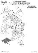 RANGE HOOD PARTS Diagram and Parts List for GZ5730XRT1  Whirlpool Range Hood