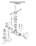 PUMP AND SPRAY ARM Diagram and Parts List for DU840CWDQ0  Whirlpool Dishwasher
