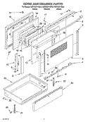 DOOR AND DRAWER Diagram and Parts List for KERC601HBL6  KitchenAid Range