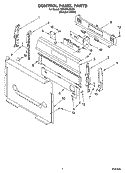 CONTROL PANEL PARTS Diagram and Parts List for YSF387LEKQ0  Whirlpool Range