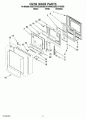 OVEN DOOR PARTS Diagram and Parts List for KEBC147VSS00  KitchenAid Wall Oven