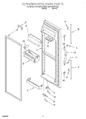 REFRIGERATOR DOOR Diagram and Parts List for 6ED25DQXFB00  Whirlpool Refrigerator