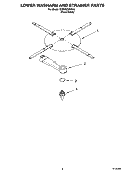 LOWER WASHARM AND STRAINER PARTS Diagram and Parts List for KUDU02VRPA0  KitchenAid Dishwasher