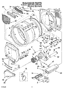 BULKHEAD PARTS, OPTIONAL PARTS (NOT INCLUDED) Diagram and Parts List for LEQ8611PG2  Whirlpool Dryer