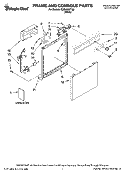 FRAME AND CONSOLE PARTS Diagram and Parts List for CDB4000TQ0  Whirlpool Dishwasher
