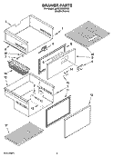 DRAWER PARTS Diagram and Parts List for JUD278DBCX00  Jenn-Air Refrigerator