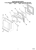 OVEN DOOR Diagram and Parts List for KEBC278KBS0  KitchenAid Wall Oven