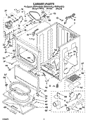 CABINET PARTS Diagram and Parts List for GGW9868KL3  Whirlpool Dryer