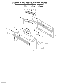 CABINET AND INSTALLATION PARTS Diagram and Parts List for KHMS155LWH2  KitchenAid Microwave