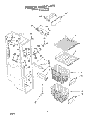 FREEZER LINER PARTS Diagram and Parts List for KSRG22FKSS05  KitchenAid Refrigerator