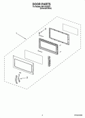 DOOR PARTS Diagram and Parts List for MH1160XSD3  Whirlpool Microwave