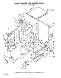 DRYER CABINET AND MOTOR Diagram and Parts List for KELC500SWH1  KitchenAid Washer Dryer Combo