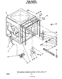 TUB, LITERATURE AND OPTIONAL Diagram and Parts List for SHF5584P2  Whirlpool Dishwasher