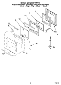 OVEN DOOR PARTS Diagram and Parts List for GBD277PRB00  Whirlpool Wall Oven