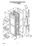 REFRIGERATOR DOOR Diagram and Parts List for 6ED22DQXAW01  Whirlpool Refrigerator