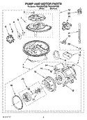 PUMP AND MOTOR PARTS Diagram and Parts List for 7GU2455XTSQ0  Whirlpool Dishwasher