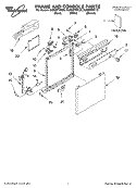 FRAME AND CONSOLE, LITERATURE Diagram and Parts List for DU900PWKB0  Whirlpool Dishwasher