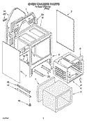OVEN CHASSIS PARTS Diagram and Parts List for WGE34304  Whirlpool Range
