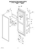 REFRIGERATOR DOOR Diagram and Parts List for 4YED27DQFN04  Whirlpool Refrigerator