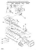 MOTOR AND ICE CONTAINER Diagram and Parts List for KSRB27FHBL02  KitchenAid Refrigerator