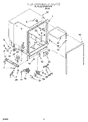 TUB ASSEMBLY Diagram and Parts List for DP920PFGY0  Whirlpool Dishwasher