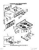 COOKTOP AND CONTROL, LIT/OPTIONAL Diagram and Parts List for RF366BXVN2  Whirlpool Range