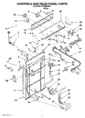 CONTROLS AND REAR PANEL PARTS Diagram and Parts List for WTW5505SQ1  Whirlpool Washer