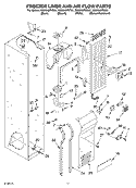 FREEZER LINER AND AIR FLOW Diagram and Parts List for KSSS42FKW01  KitchenAid Refrigerator