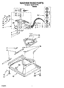 MACHINE BASE PARTS Diagram and Parts List for 7MLSE7534PT0  Whirlpool Washer