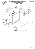 FRAME & CONSOLE, LITERATURE Diagram and Parts List for DU951PWKQ0  Whirlpool Dishwasher