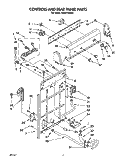CONTROLS AND REAR PANEL Diagram and Parts List for RAB4132AW0  Roper Washer