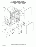 TUB AND FRAME PARTS Diagram and Parts List for WDT910SAYE0  Whirlpool Dishwasher