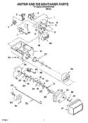 MOTOR AND ICE CONTAINER PARTS Diagram and Parts List for 6GD5SHQXKB02  Whirlpool Refrigerator
