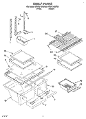 SHELF Diagram and Parts List for KTRP21KKBT00  KitchenAid Refrigerator
