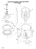 AGITATOR, BASKET AND TUB PARTS Diagram and Parts List for CAWC529JQ1  Crosley Washer