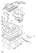 SHELF Diagram and Parts List for ET19RMXGW01  Whirlpool Refrigerator
